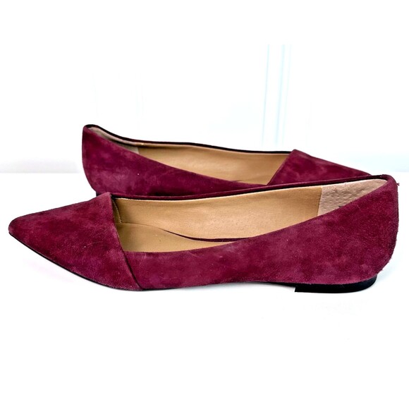 Crown Vintage Noelle Pointed Toe Ballet Flats Women's Size 6.5M Leather Burgundy - Picture 1 of 6